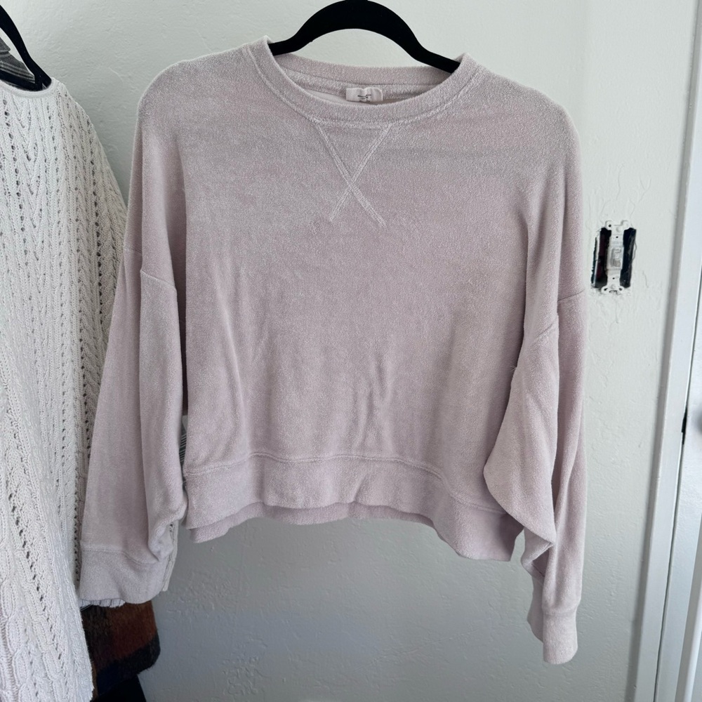 Stone Fox Wear Terrycloth Cropped Sweater